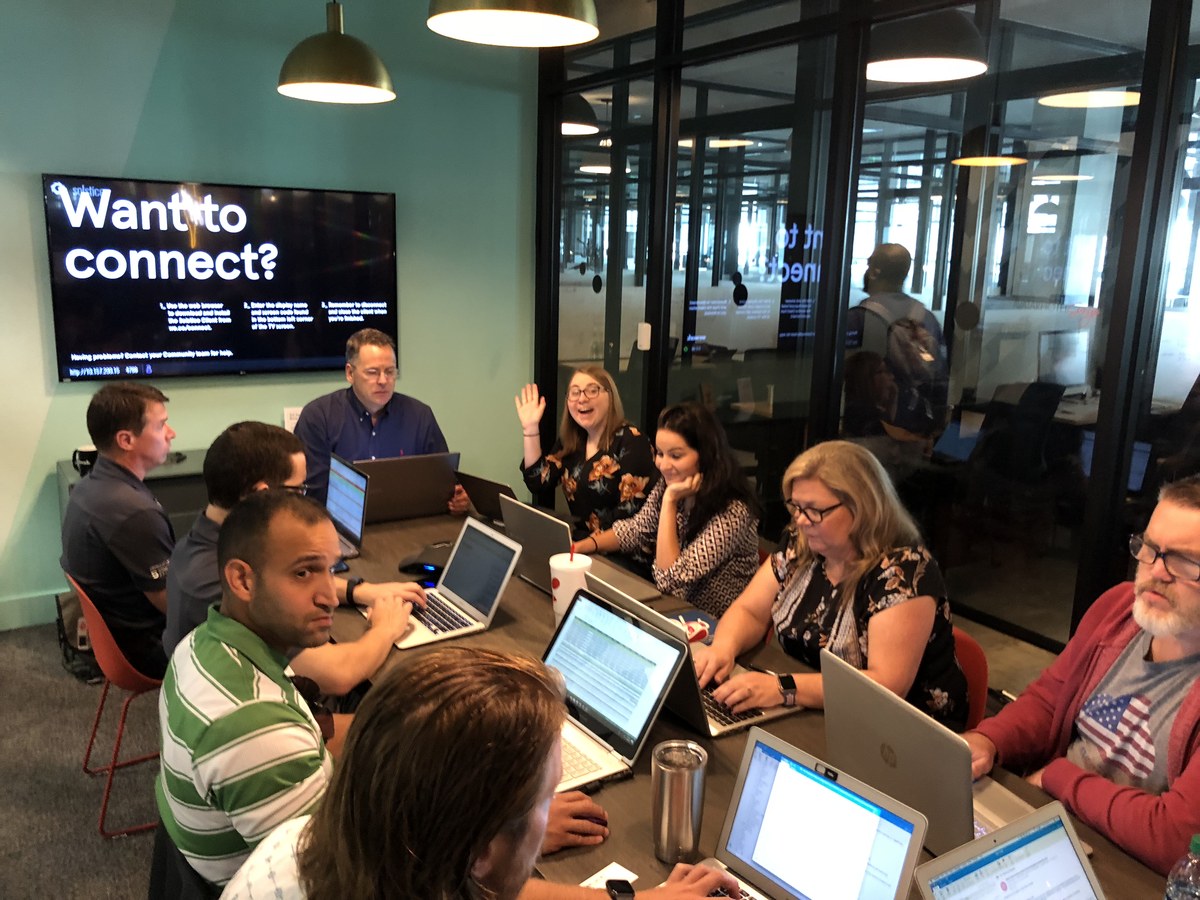 Inscio team on-site with client
